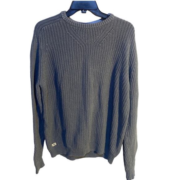 Mctavish Womens Large Knit Sweater Linen Organic Cotton Blue - Picture 1 of 7